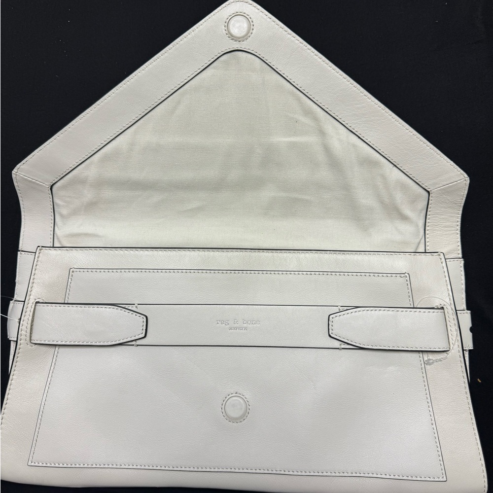 rag & bone Cream Leather Envelope Clutch - Picture 11 of 14